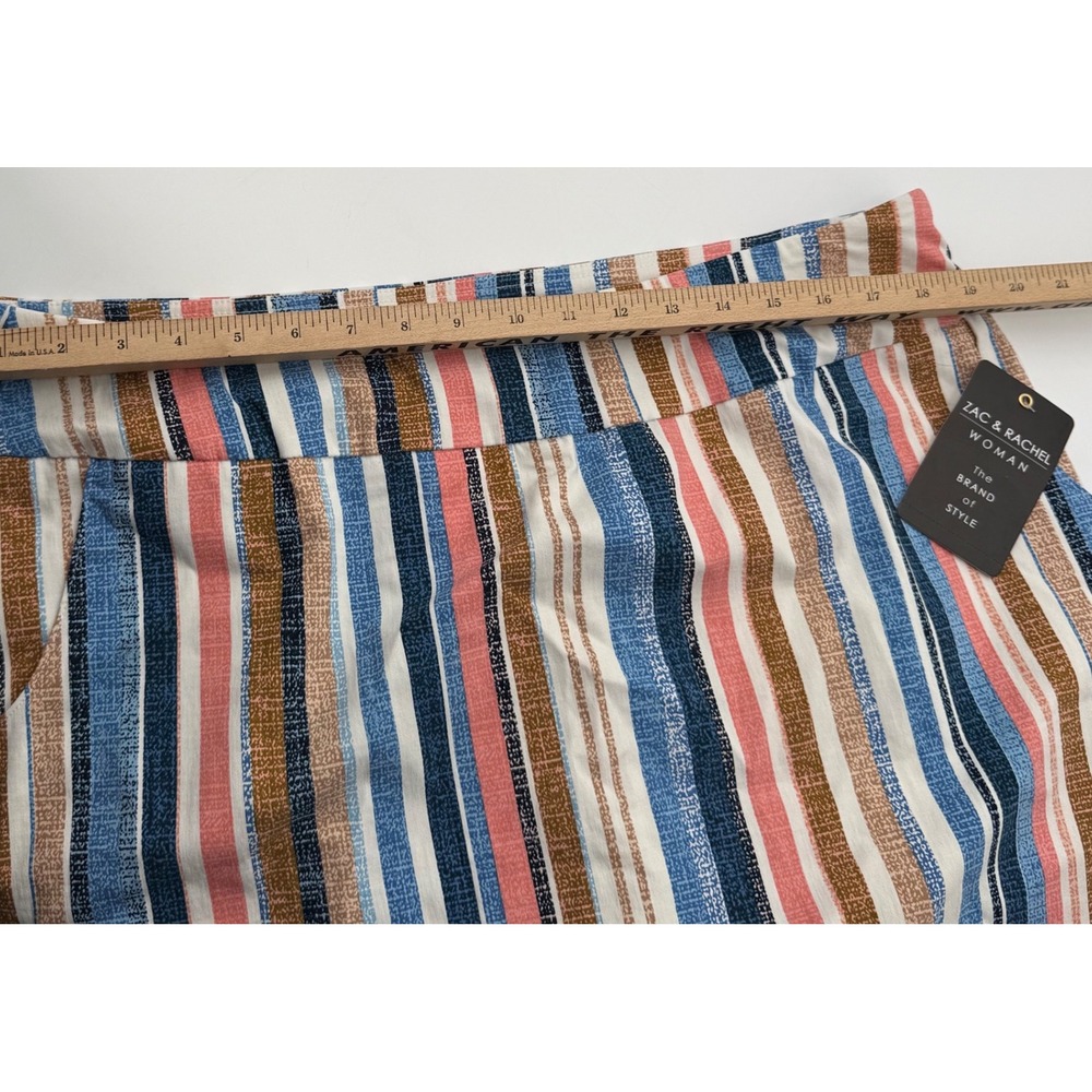 Zac & Rachel New Millennium Skort 16W NWT Striped Pull On Coconut Milk Riviera - Picture 10 of 10